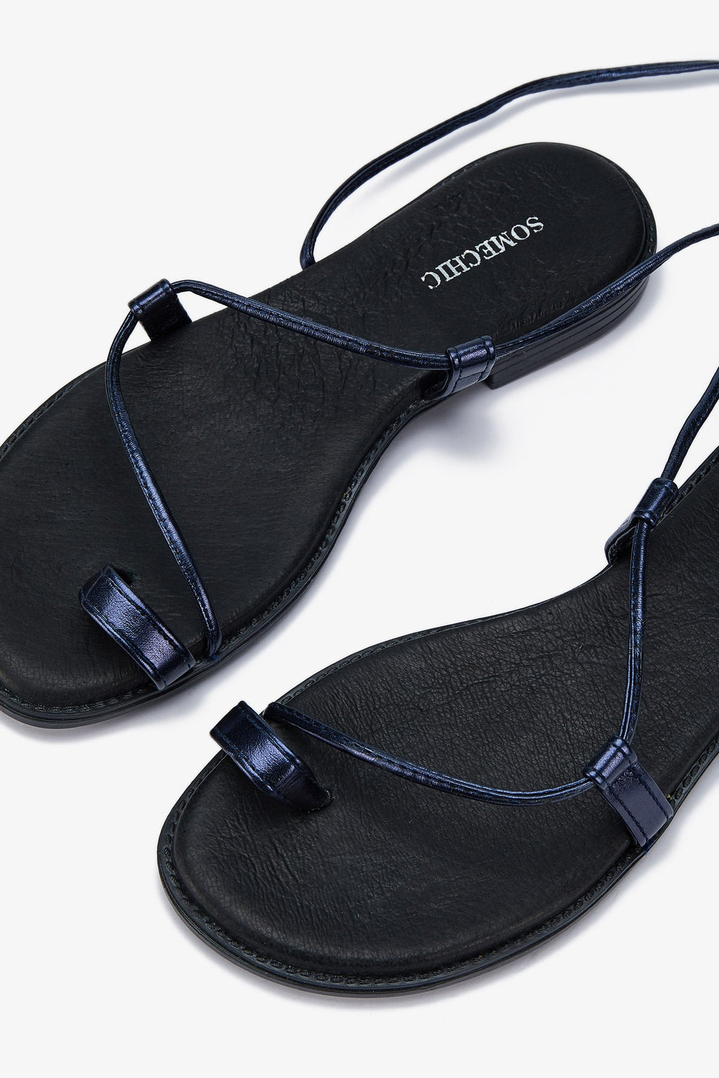 Iris Sandals - Metallic Navy Blue - SOMECHIC